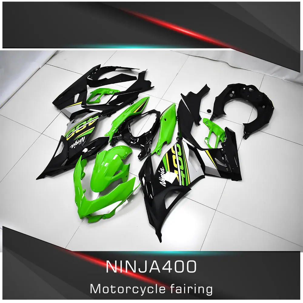 

New ABS Injection Plastics Full Fairings Kit forNinja400 Ninja 400 ZX-4R 2018 2019 2020 Bodywork Set Green black