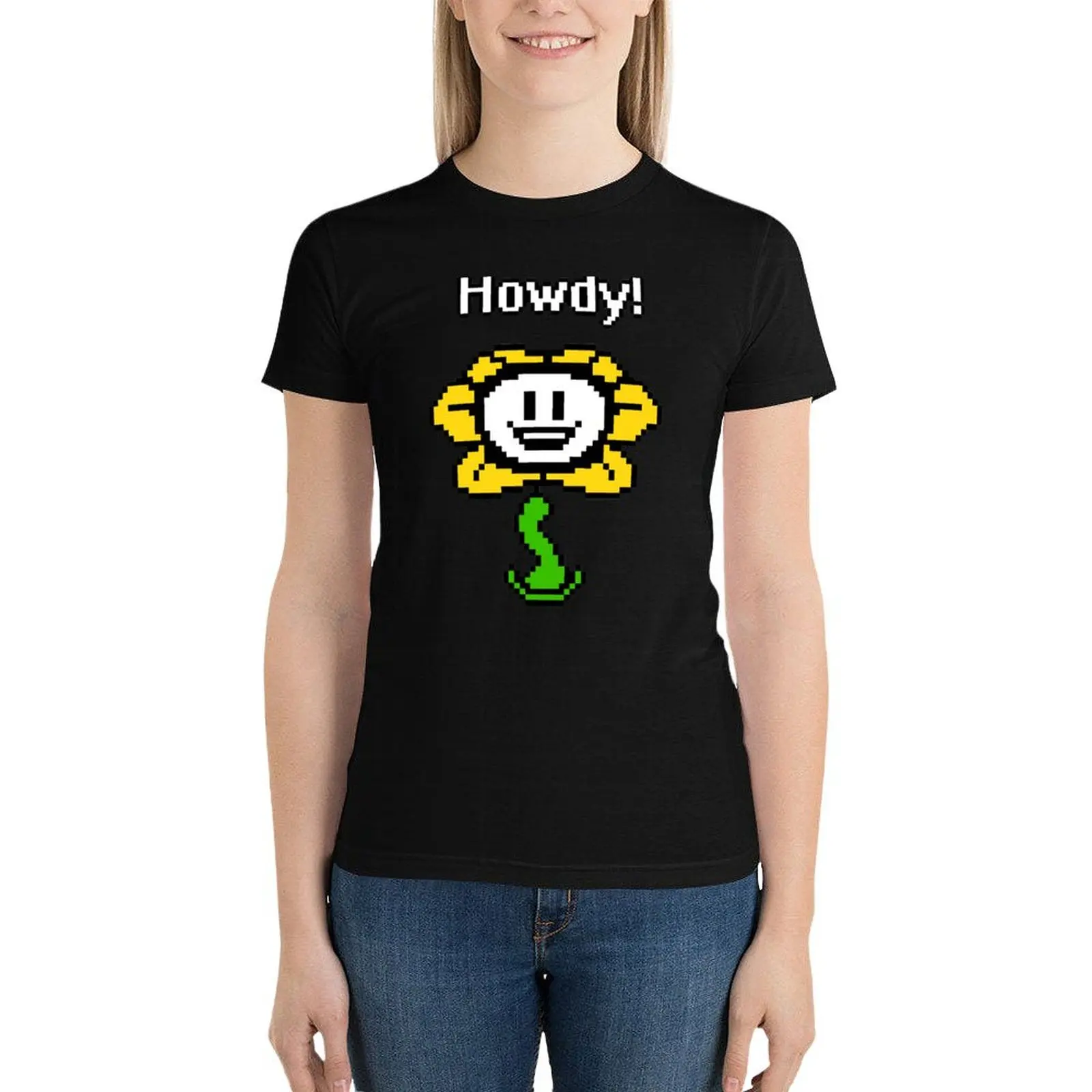 Футболка Undertale / Flowey с цветочным принтом (Howdy!) эстетическая одежда летняя в стиле