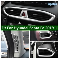 center air conditioner ac vent cup holder gear shift cover trim abs for hyundai santa fe 2019 2021 matte auto accessory