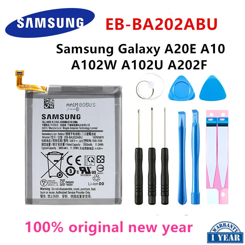 

SAMSUNG Orginal EB-BA202ABU 3000mAh Battery For Samsung Galaxy A20e A10e A102W A102U A202F SM-A202F/DS SM-A202F Batteries+Tools