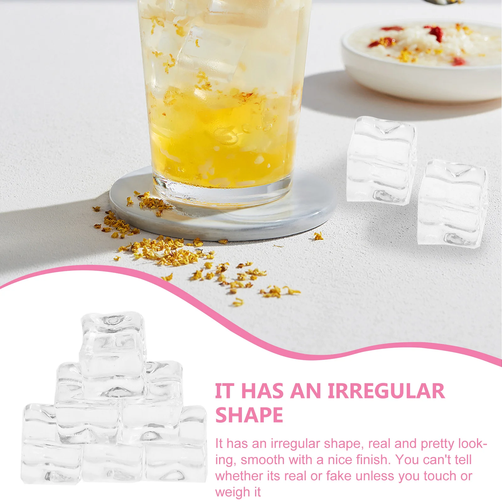 50 шт. прозрачные пластиковые гранулы с имитацией льда многоразовые поддельные