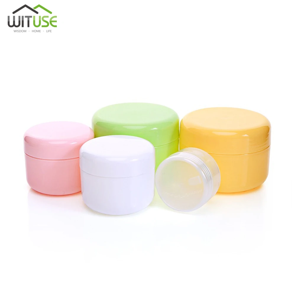 

10Pcs 20g/50g/100g Plastic Empty Makeup Jar Pot Refillable Sample bottles Travel Face Cream Lotion Cosmetic Container White