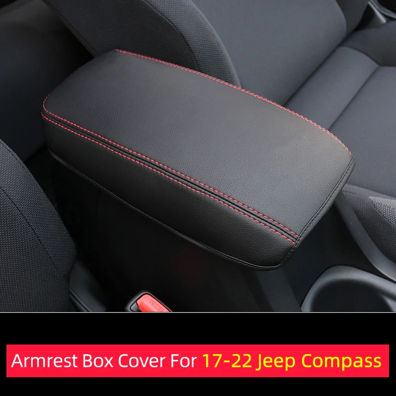 

Внутренние аксессуары для Jeep Compass 2017-2021, 2022, кожаный защитный чехол для автомобиля, подлокотник с центральным управлением