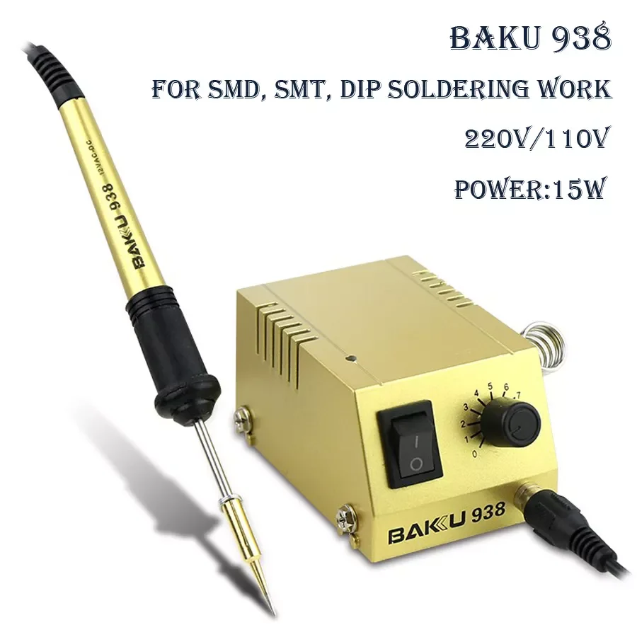 

BAKU Soldering Station BK-938 Mini Solder 220V / 110V Fast Heating Soldering Iron For Repair Phone SMD SMT DIP Soldering Work