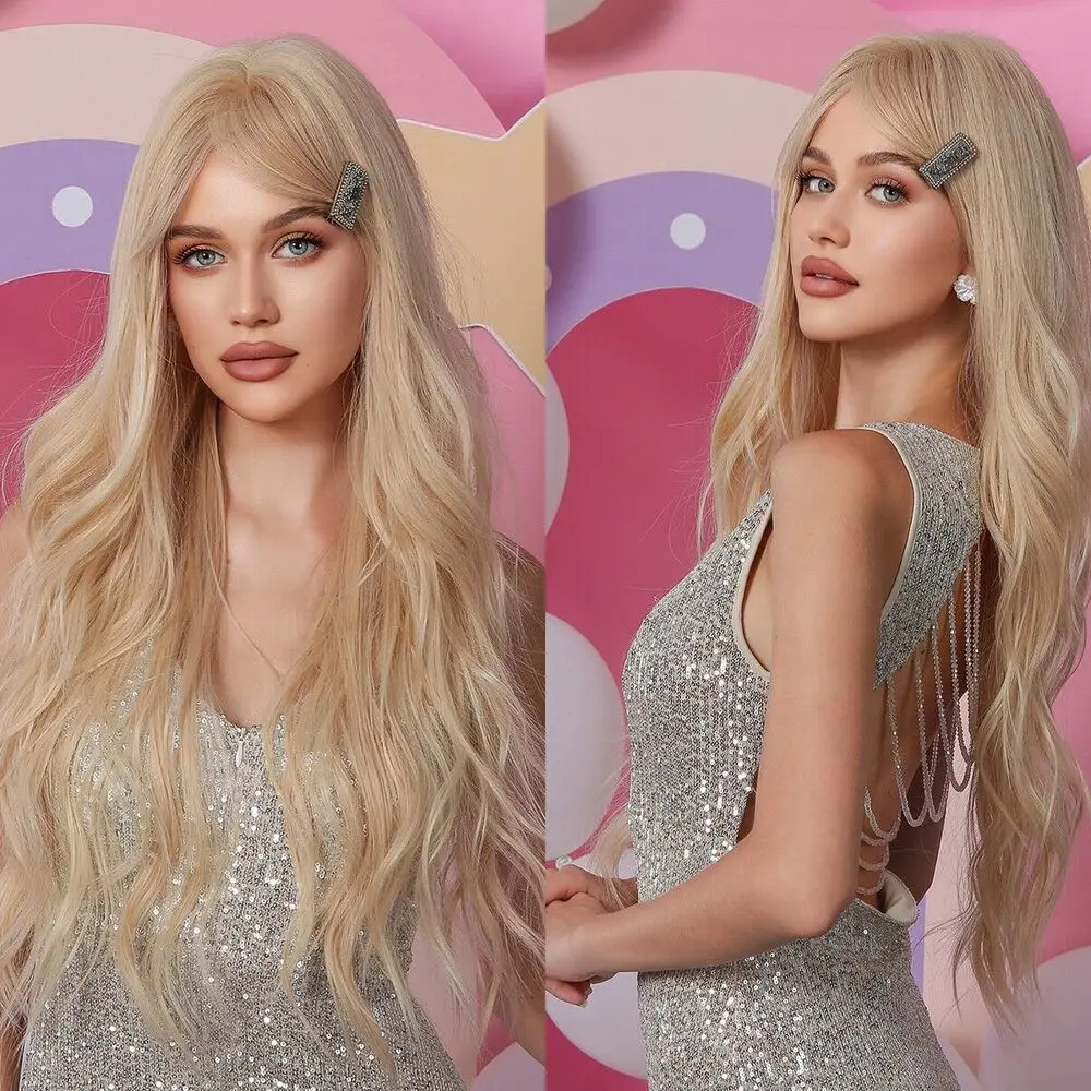 Платиновый светлый длинный волнистый Косплей кудрявый для женщин парики