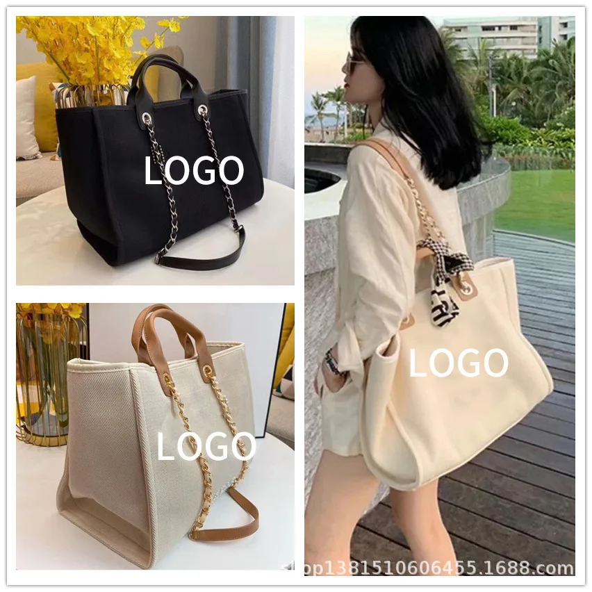 

2023 New Little Fragrant Pearl Beach Bag Topte Bag Large Capacity Cross-Body Shoulder Women's Shopping Bag