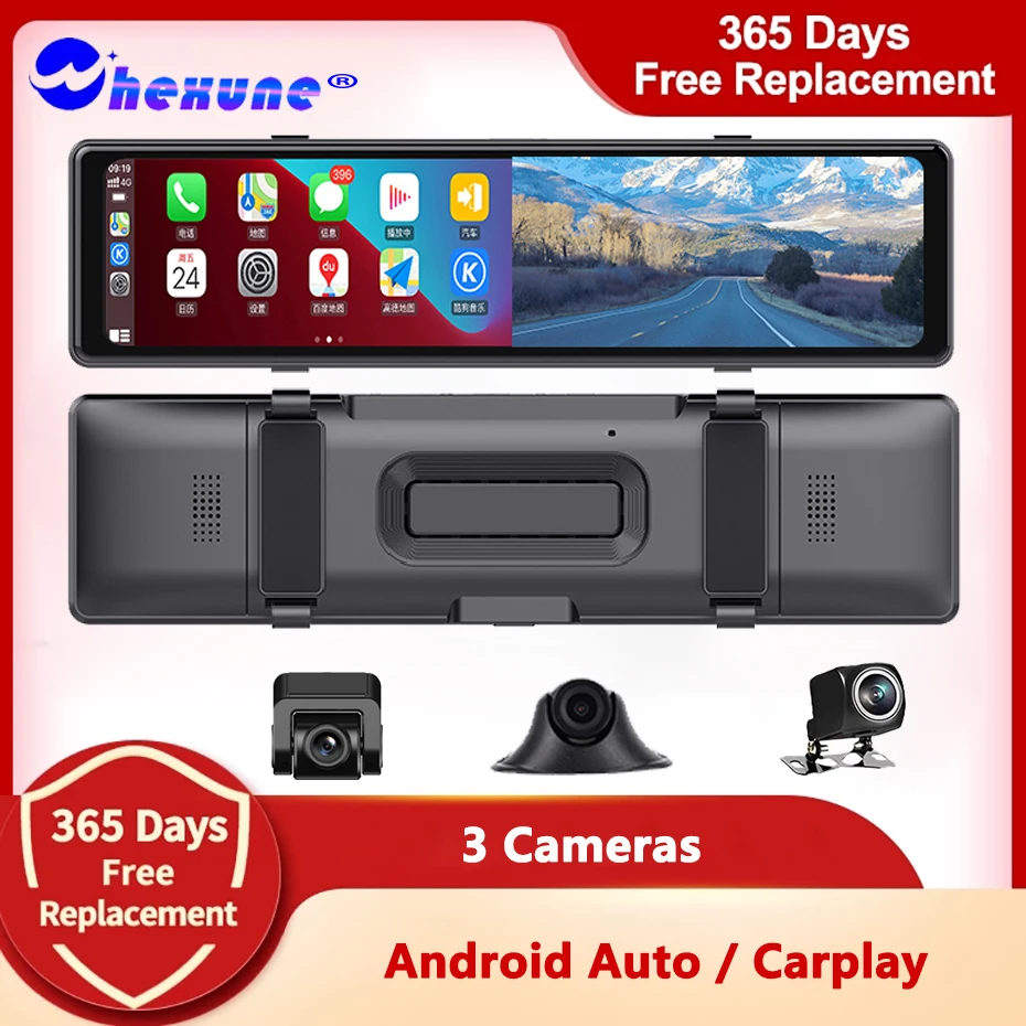 

Автомобильный видеорегистратор, 12 дюймов, Wi-Fi, Android, 1440P, 3 камеры, зеркало заднего вида, GPS-навигация, Автомобильный видеорегистратор, запись в...