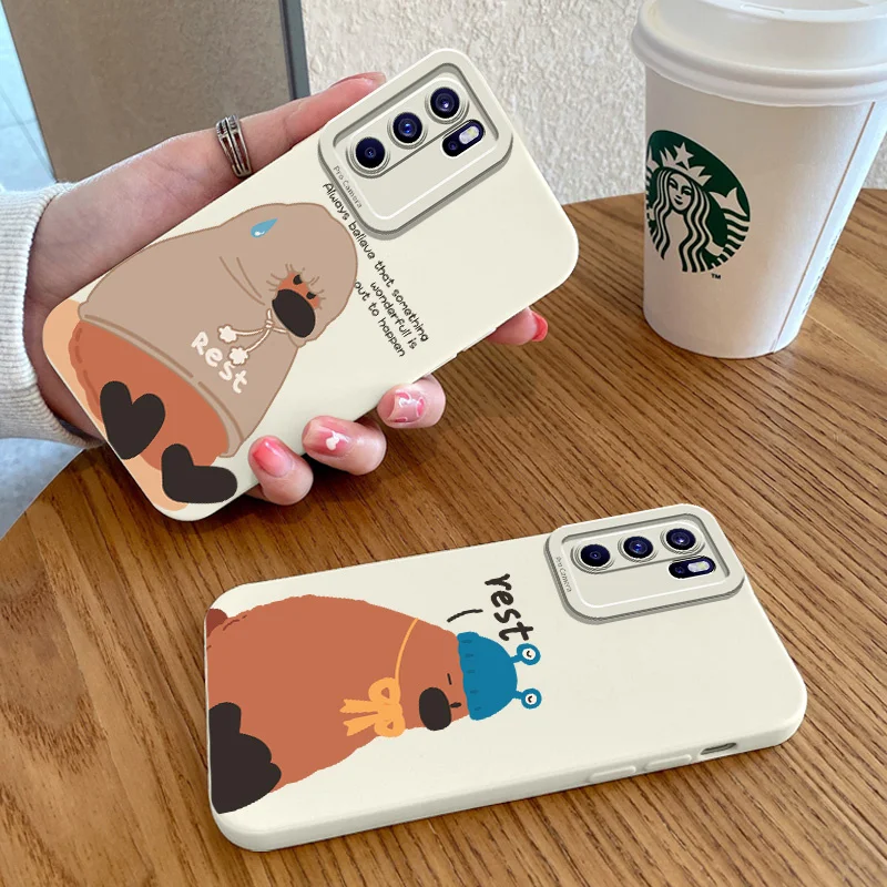 

Lovely Bear Phone Case For OPPO Reno6PRO 5G 2 F Z 5 PRO PLUS F9 PRO Silicone Cover
