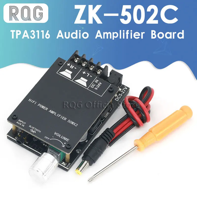 

HIFI Wireless Bluetooth 5.0 TPA3116 Digital Power Audio Amplifier board TPA3116D2 50WX2 Stereo AMP Amplificador Home Theater