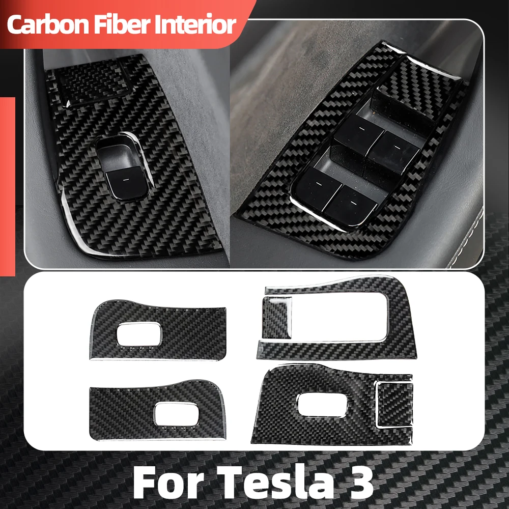 

Реальное углеродное волокно, для панели управления окон украшение для Tesla, модель 3 Автомобильная наклейка из углеродного волокна