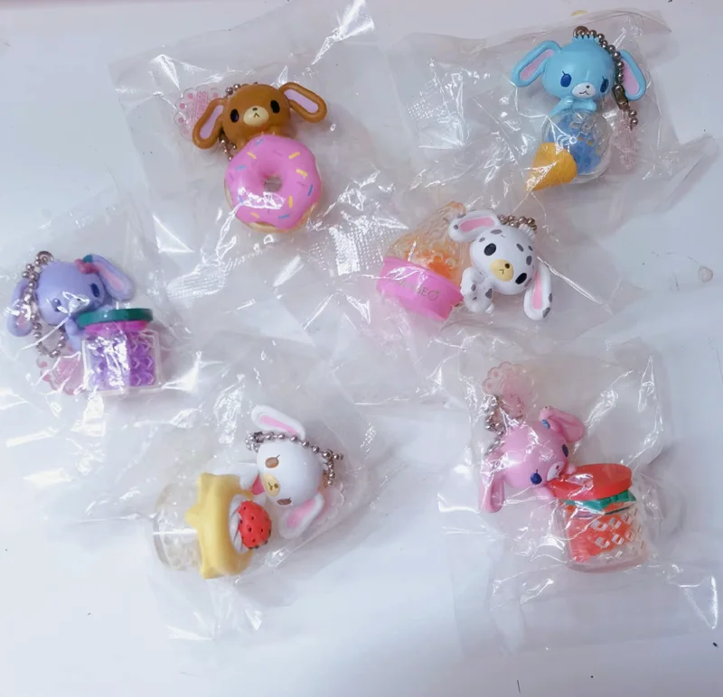 

Sugarbunnies Keychains Set of 6 Pieces Kawaii Cute Keychain Key Chain Keyring