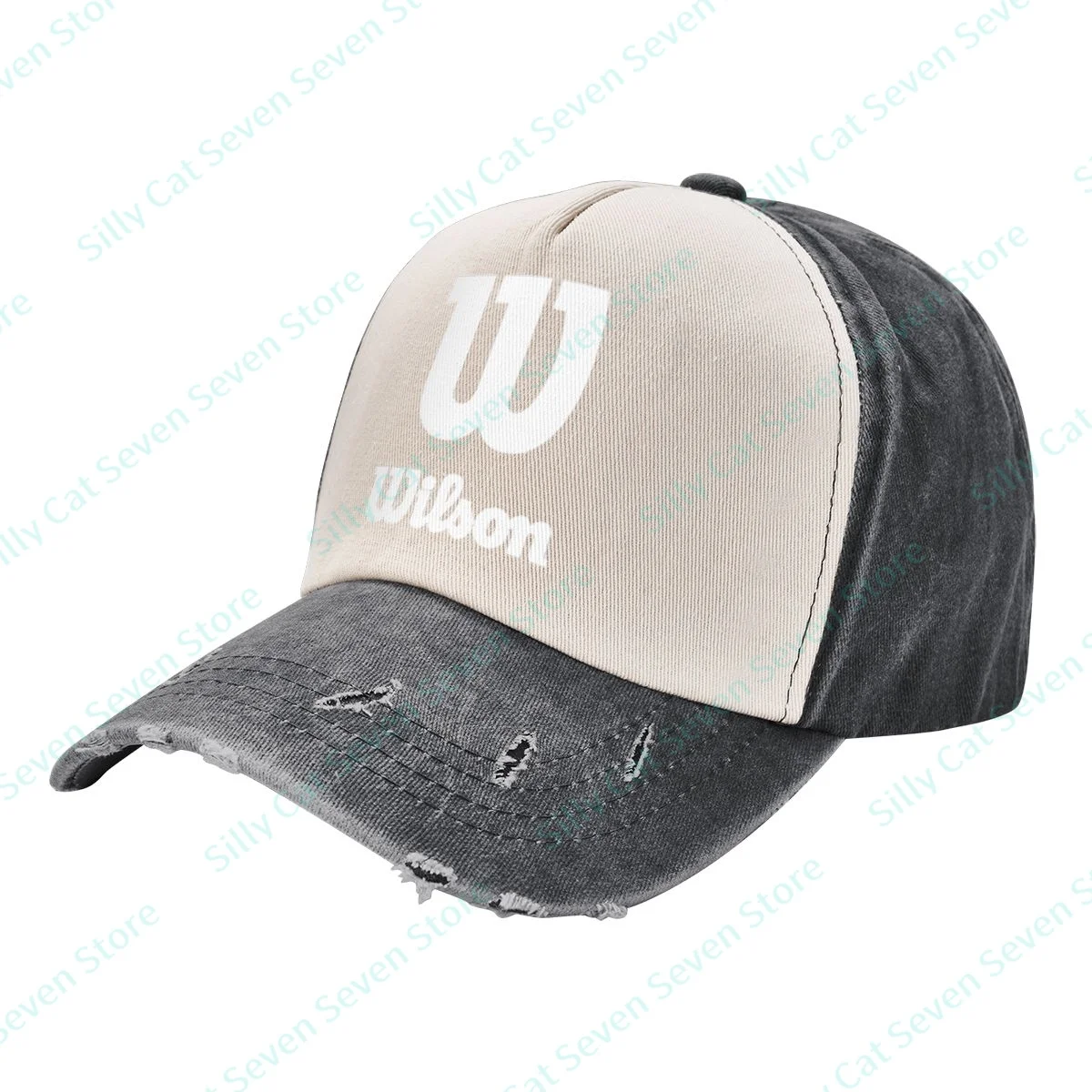 

Multiple Colour Wilsons Vintag Denim color contrast Baseball Cap Peaked Cap Adjustable Unisex Dad Hat Shade Sport Baseball Hats
