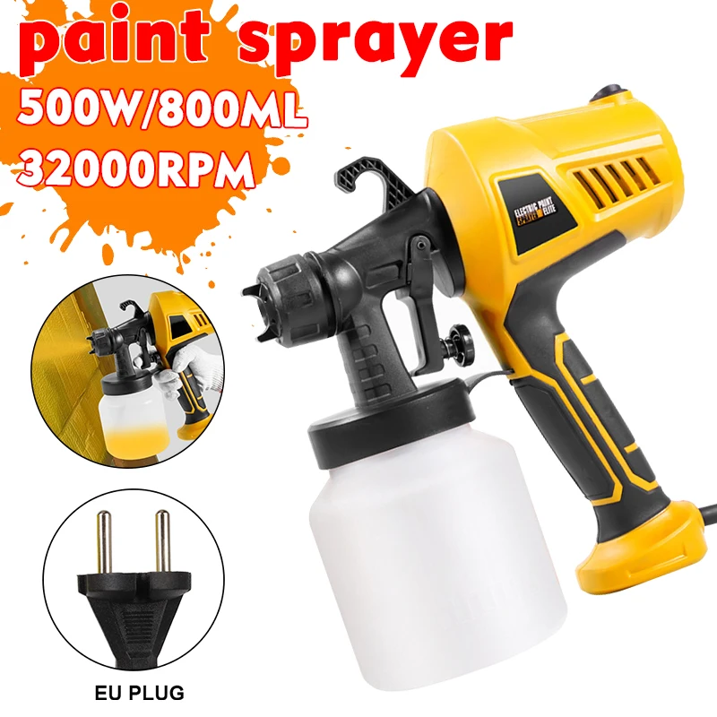

500W EU Plug Household Paint Sprayer Easy Spray Gun Flow Control Gun Spray Electric Spray Gun Portable Power Tools