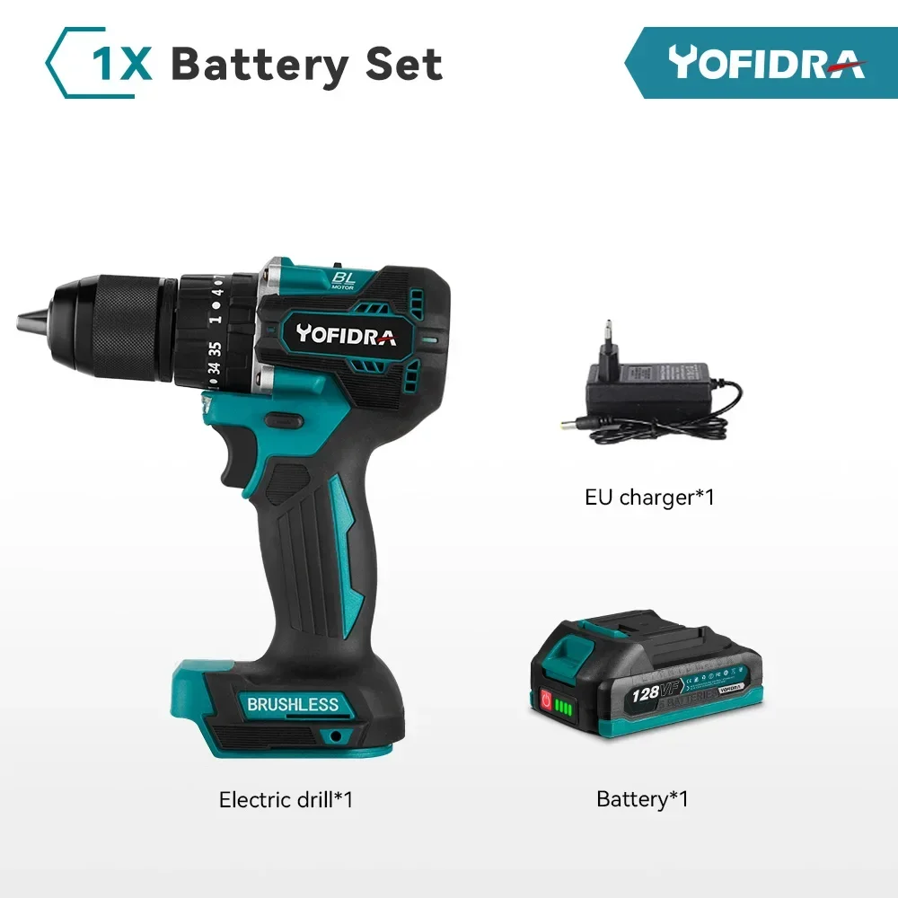 

Yofidra Бесщеточная ударная дрель 13 мм 35+3 Torque 18В