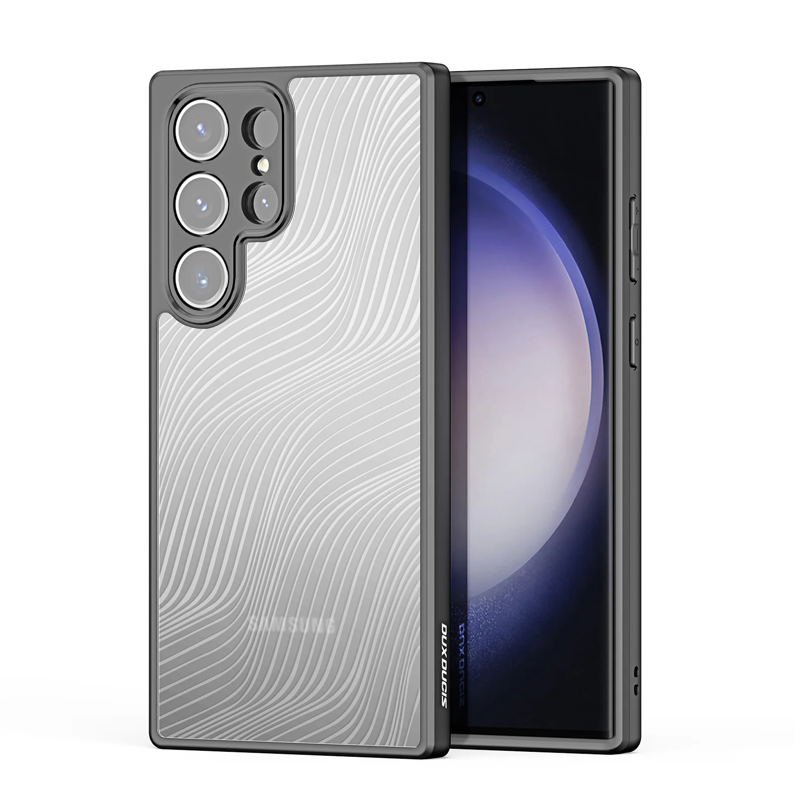 

DUX DUCIS Crystal Clear Case for S23 Ultra Plus S22 Ultra Flowing Lines Back Cover for S23 Ultra