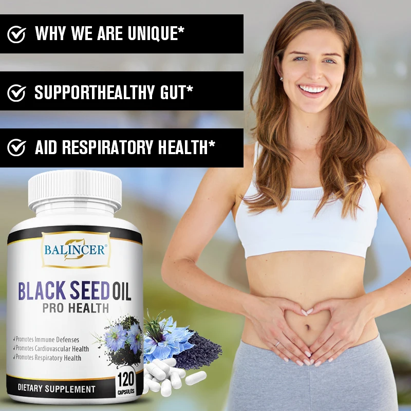

Balincer Black Seed Oil Capsules - Prevent Disease, Slow Aging, Boost Immunity, PromoteCardiovascular Health,Support Weight Loss