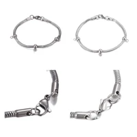 kissitty 2 style stainless steel chain bracelet with lobster claw clasps for diy jewelry making bracelet supplies couple gift