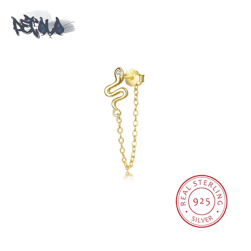 

Женские серьги-змеи из серебра 925 пробы, с цепочкой-кисточкой