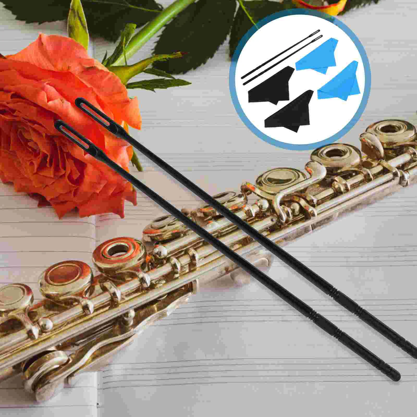 

Cleaning Supplies Instrument Kit Flute Rod Maintenance Cloth Tools Swab Clarinet