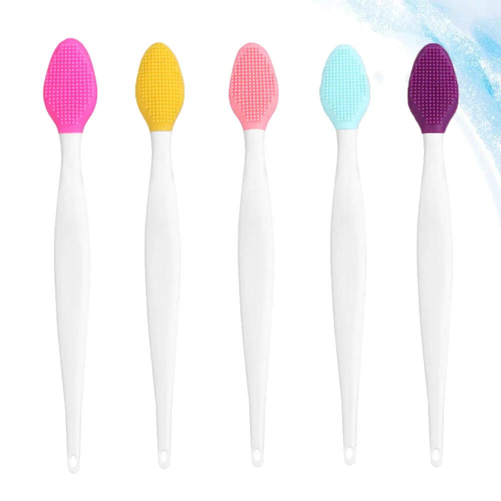 

Brush Lip Nose Clean Blackheadsided Double Exfoliating Silicone Tool Scrub Portable Manual Face Cleaning Removal