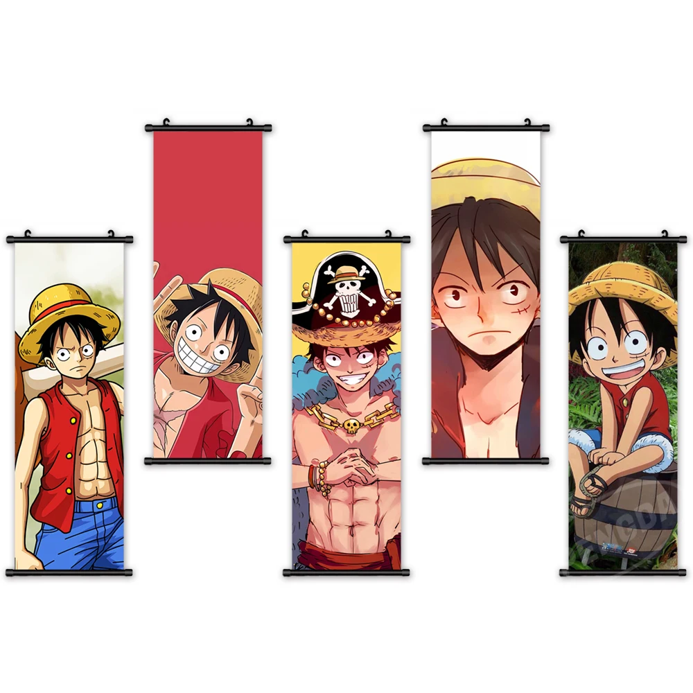 

Bandai Home Decoration Wall Artwork One Piece Painting Plastic Japanese Anime Hanging Scrolls Modern Canvas Print Picture Poster