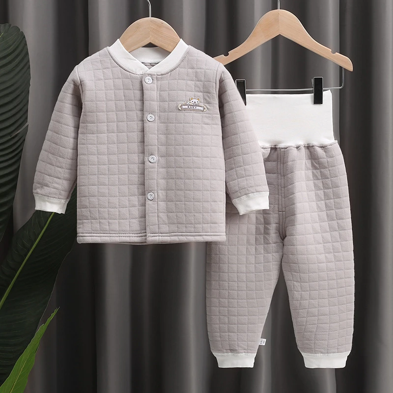 Baby Boy Girl Clothes Sets Spring Autumn Solid Newborn Baby Girl Clothing Long Sleeve Tops + Pants Outfits Casual Baby Pajamas