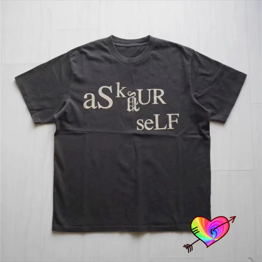 2022 винтажная черная футболка ASKYURSELF для Скейтборда мужчин и женщин 1:1 высокое