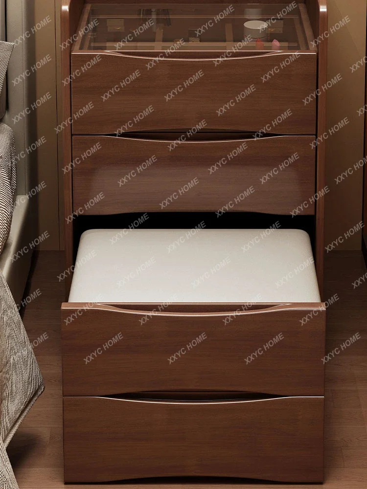 Комод из цельного дерева. Простой современный бытовой раскладной столик для