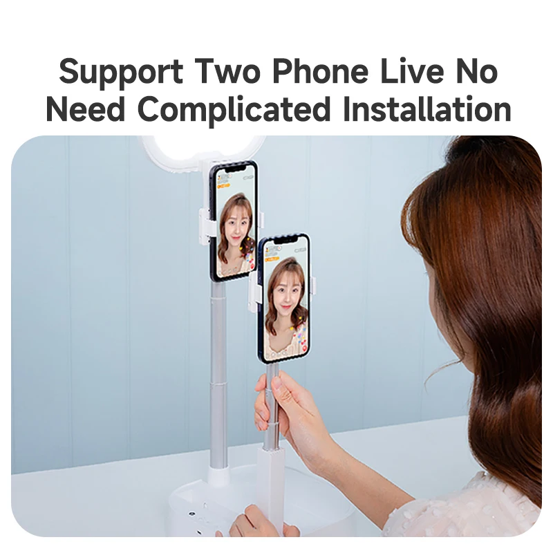 Najtaniej MAMEN Składany Uchwyt Do Telefonu Napowietrzna Podstawka Do Fotografowania Z Ledowe światło Wypełniające Sterowanie Bezprzewodowe Na Przekaz Na żywo YouTube Vlog Video