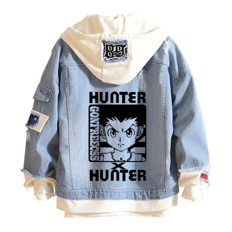 

Новинка 2022 Косплей папа Аниме Охотник X Hunter косплей с длинными рукавами джинсовое пальто с капюшоном костюм на Хэллоуин для взрослых