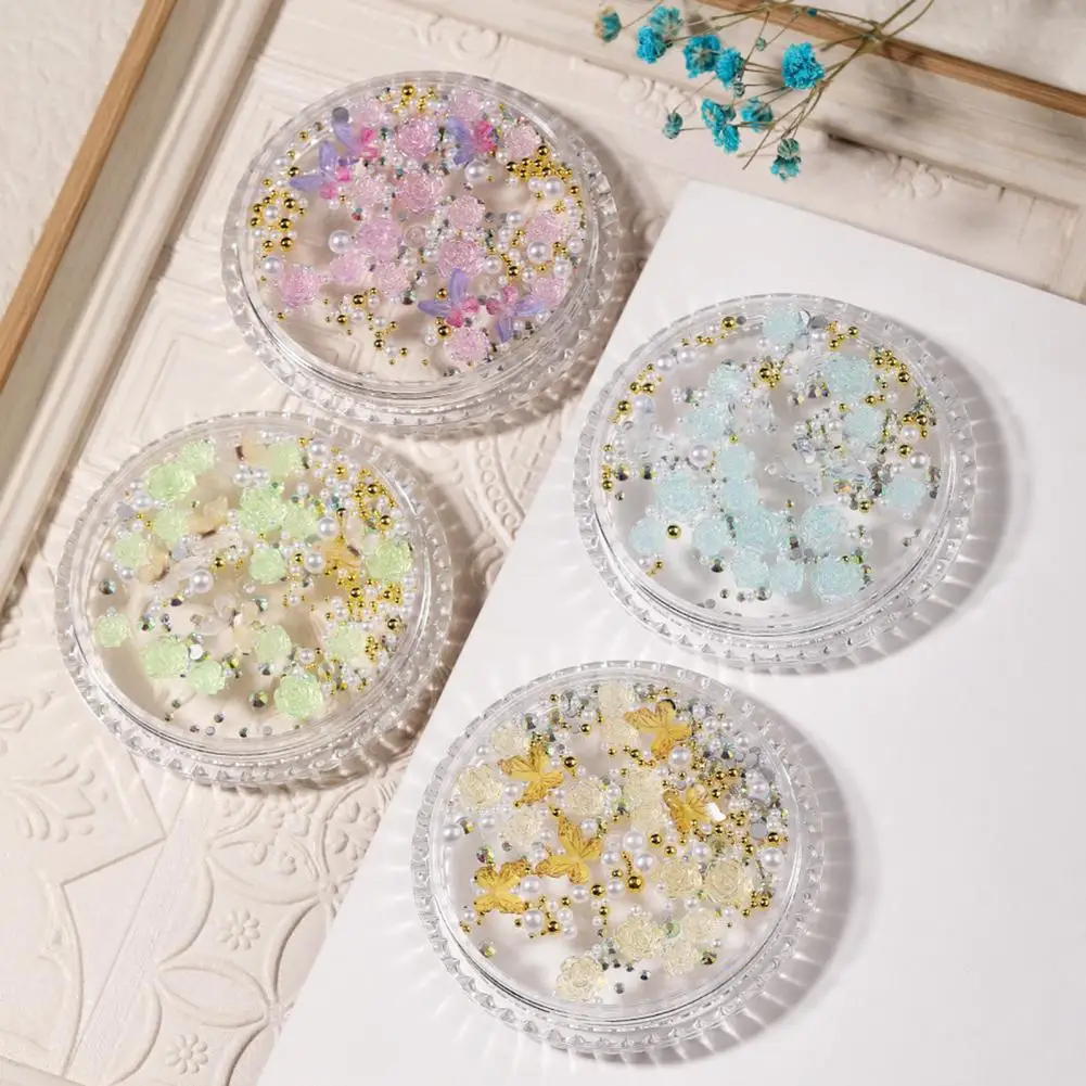 1 коробка новинка 2023 года разнообразные подвески для ногтей из смолы цветок