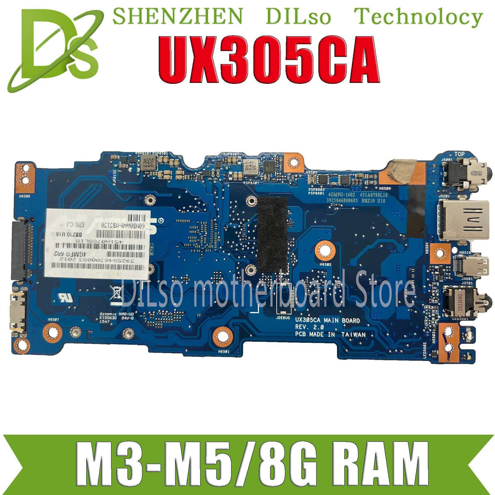 

KEFU UX305CA С M5/M3 CPU 8 Гб RAM материнская плата REV 2,0 для ASUS Zenbook UX305C U305C UX305 материнская плата для ноутбука 100% протестирована