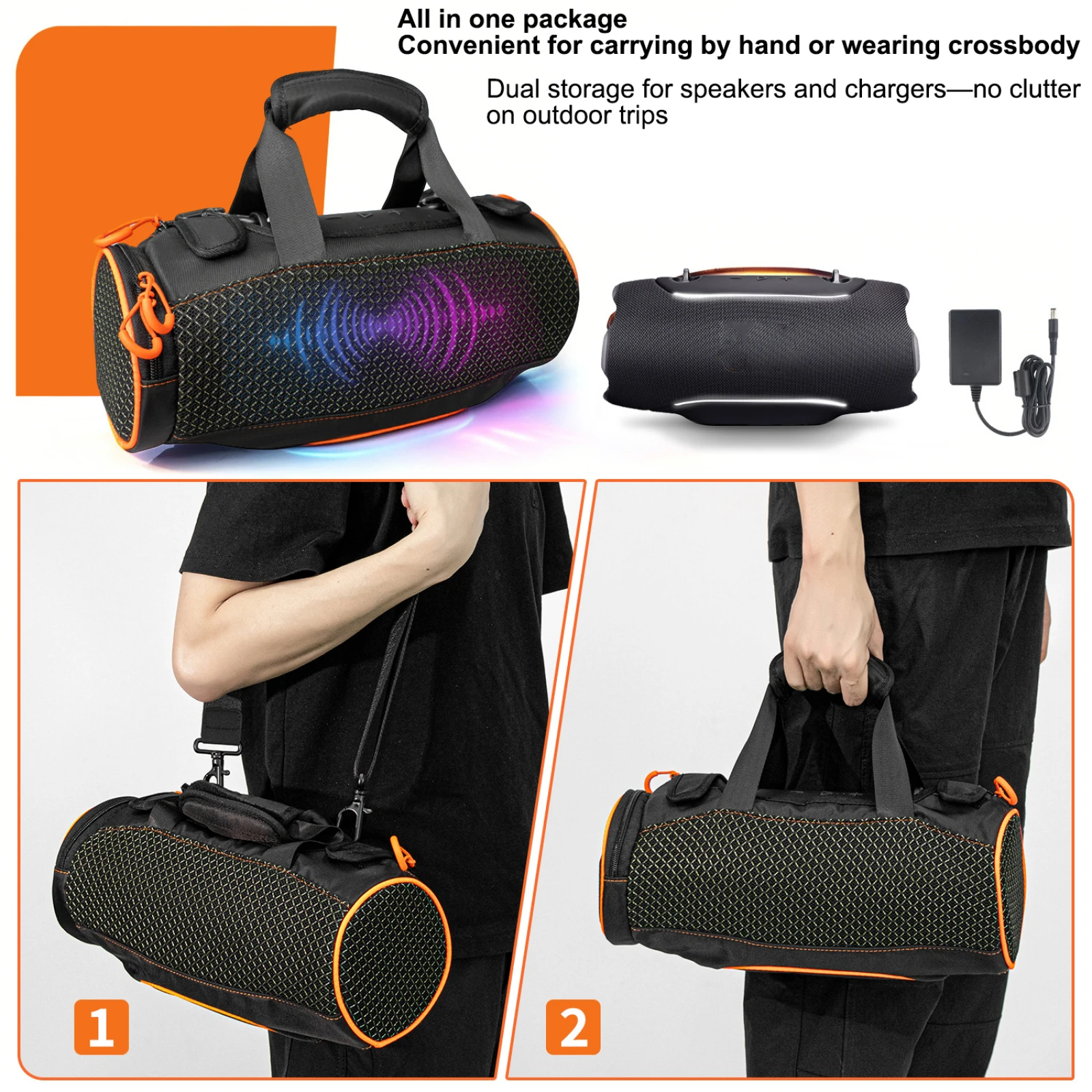 Фото Дорожная сумка для портативной колонки JBL Xtreme 5, чехол для хранения колонки, защитный чехол с ремнем для переноски и боковым карманом №2