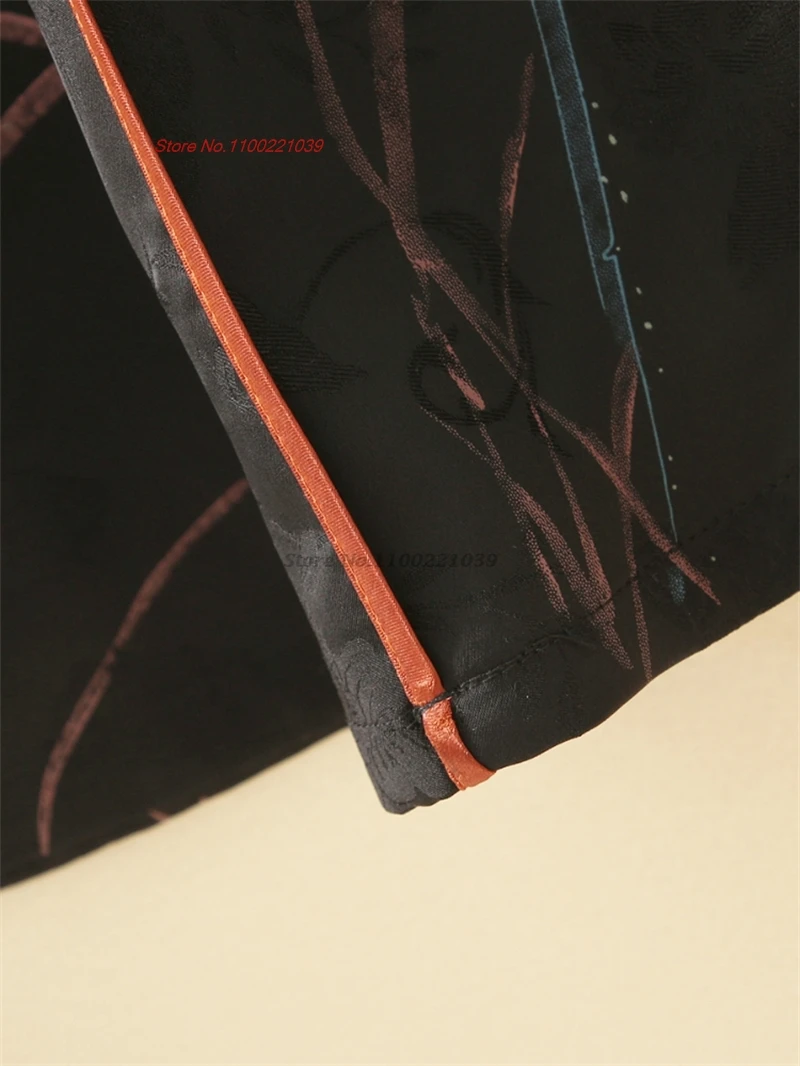 2024 традиционная китайская винтажная народная юбка атласная жаккардовая с