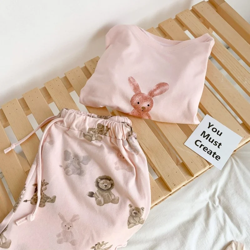 XEJ Pijama Kawaii Cartoon Lion Print Pajamas Women Summer Loungewear Home Clothes for Women Sleepwear Pyjamas Women Nightwear