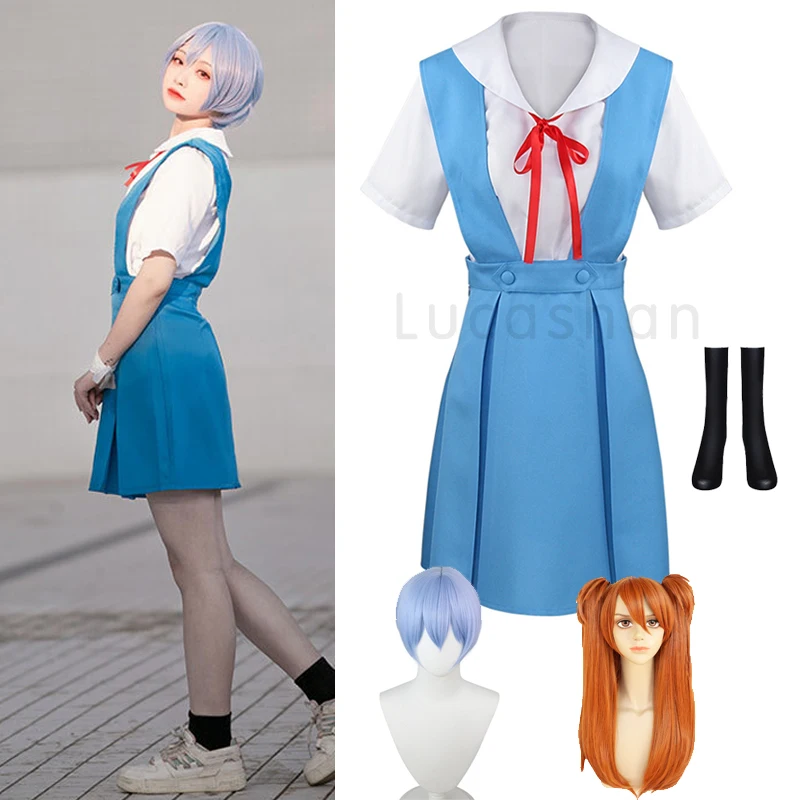 Аниме евангелион косплей Рей Аянами Аска Лэнгли Костюмы для косплея Костюм