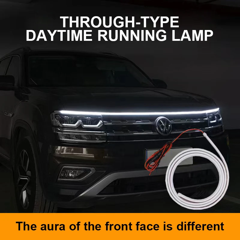 

Светодиодные фары для капота автомобиля с последовательным сканированием, универсальная полоса для фар, автомобильная декоративная атмосферная лампа DRL Автомобильные дневные ходовые огни 12 В