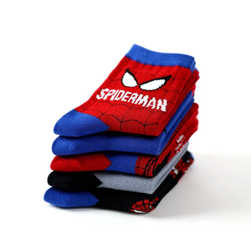 5pairs/Lot Spiderman Baby Boys Winter Socks Kids Autumn Children Short Socks Cotton Breathable Cartoon Warm Floor Girls Socks