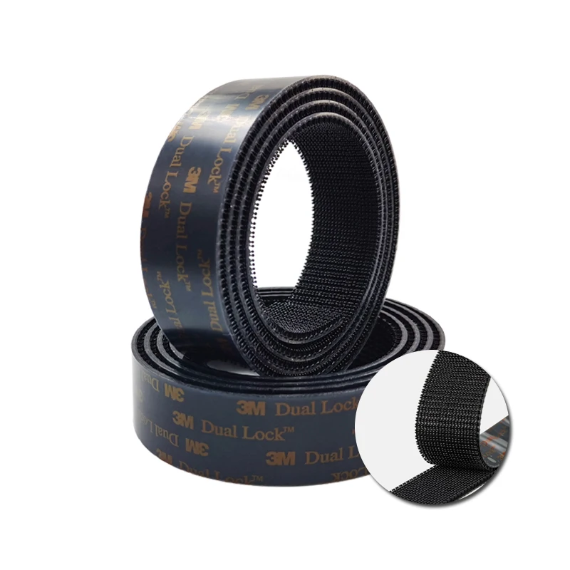 

3M Dual Lock Reclosable Fastener SJ3551CF Black Mushroom Adhesive Tape with Acrylic Backing Tape Type 400,1 IN Wide