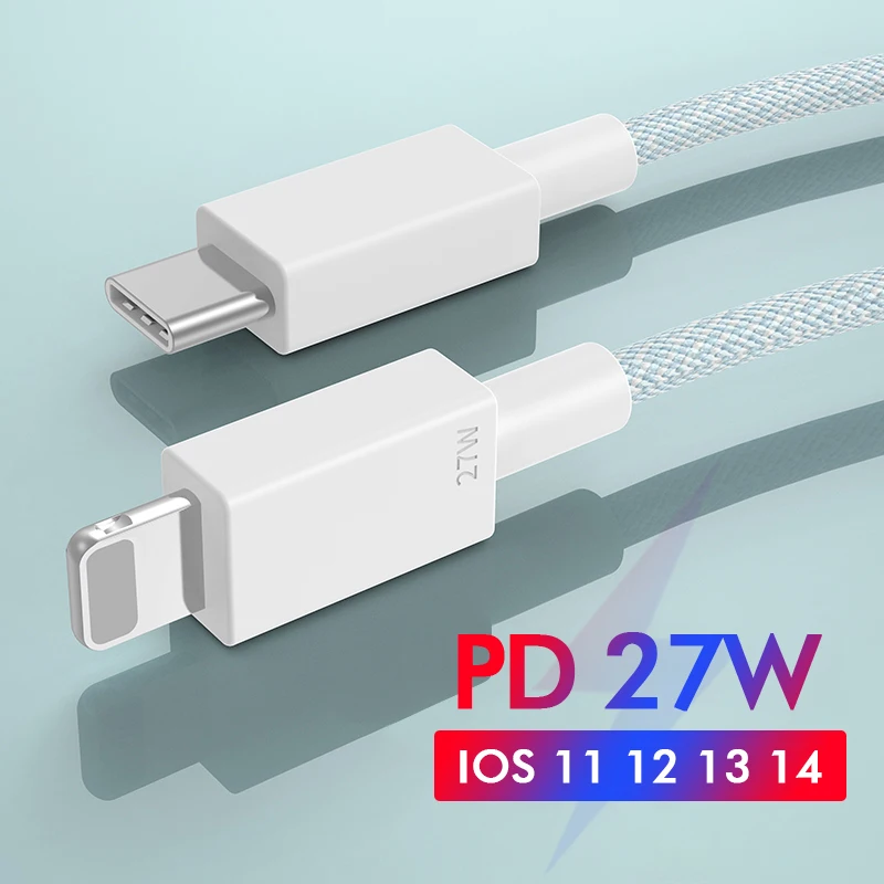 

27W PD USB Type C Cable for iPhone 20W Quickly Charge Fast Charging USB C Cable USB Type C Data Cable for iPhone 13 12 Pro Max