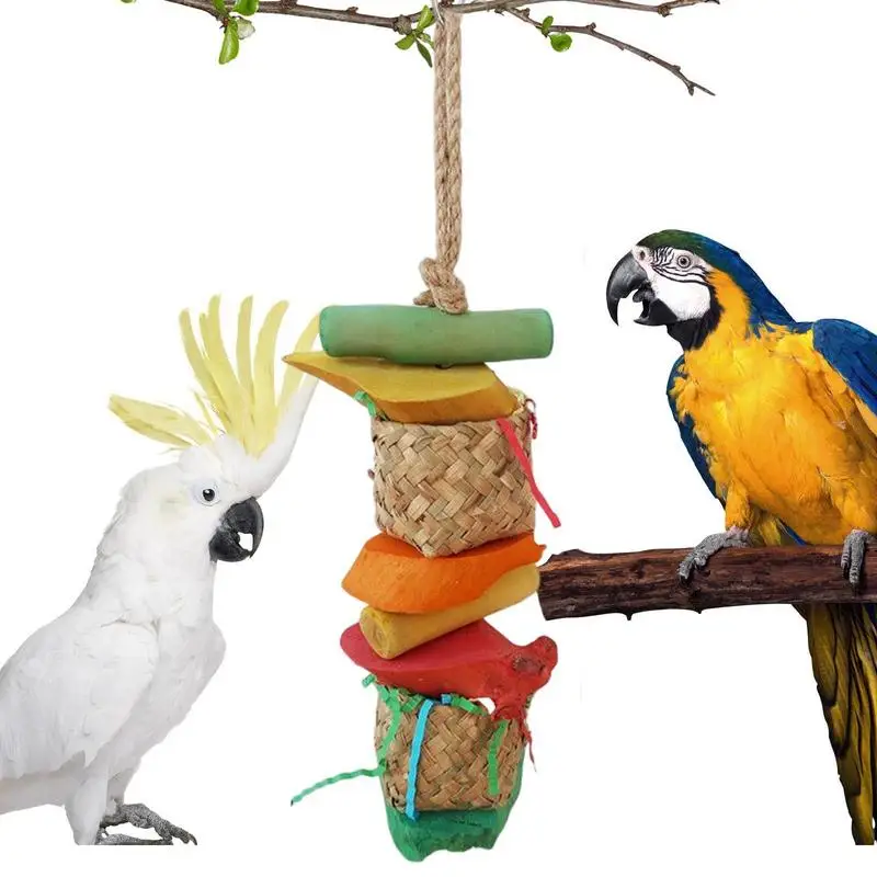 

Pet Bird Chewing Toy Parrot Toy Bite Bird Tearing Toys Cockatiels Training Hang Swings For Conure Lovebird Birds Cage Supplies