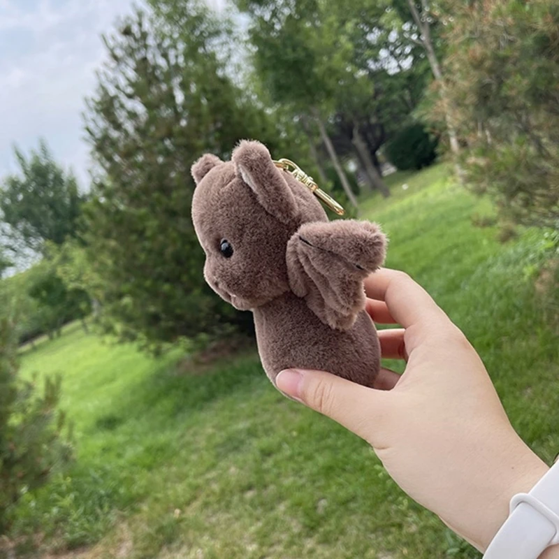 Многофункциональный плюшевый брелок в форме летучей мыши для ключей и сумок с