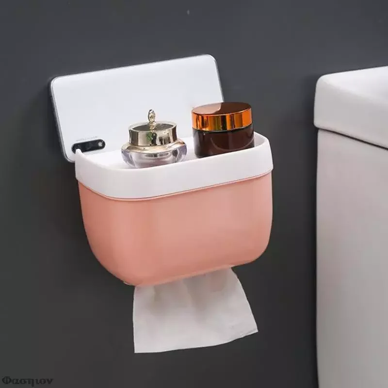 

Mount Toilet Paper Holder For Bathroom Waterproof Mobile Phone Storage Shelf Toilet Paper Storage Rack Tissue Box