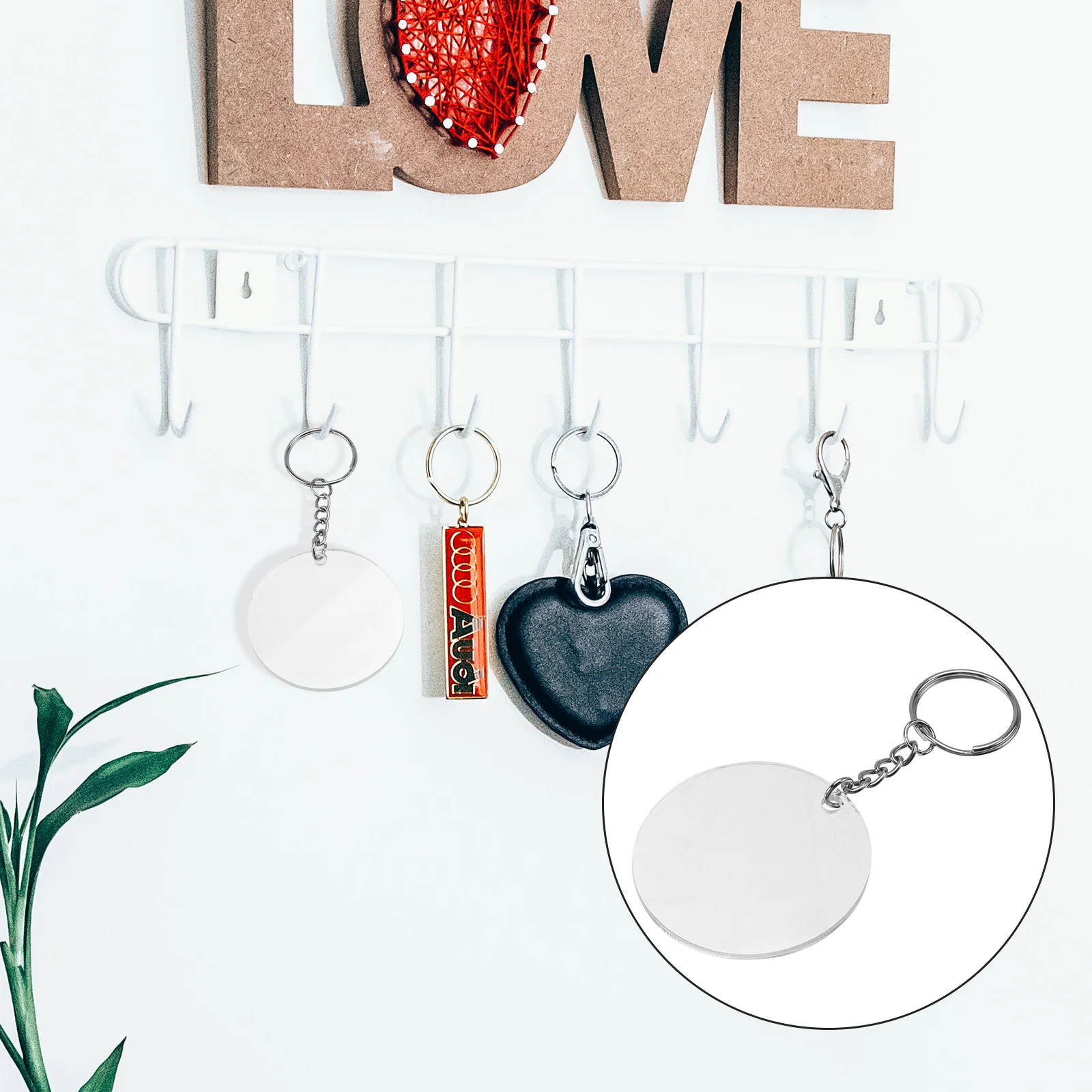 

DIY Acrylic Keychain Blanks Rings Keychains Photo Keyring Crafts Manual Handmade