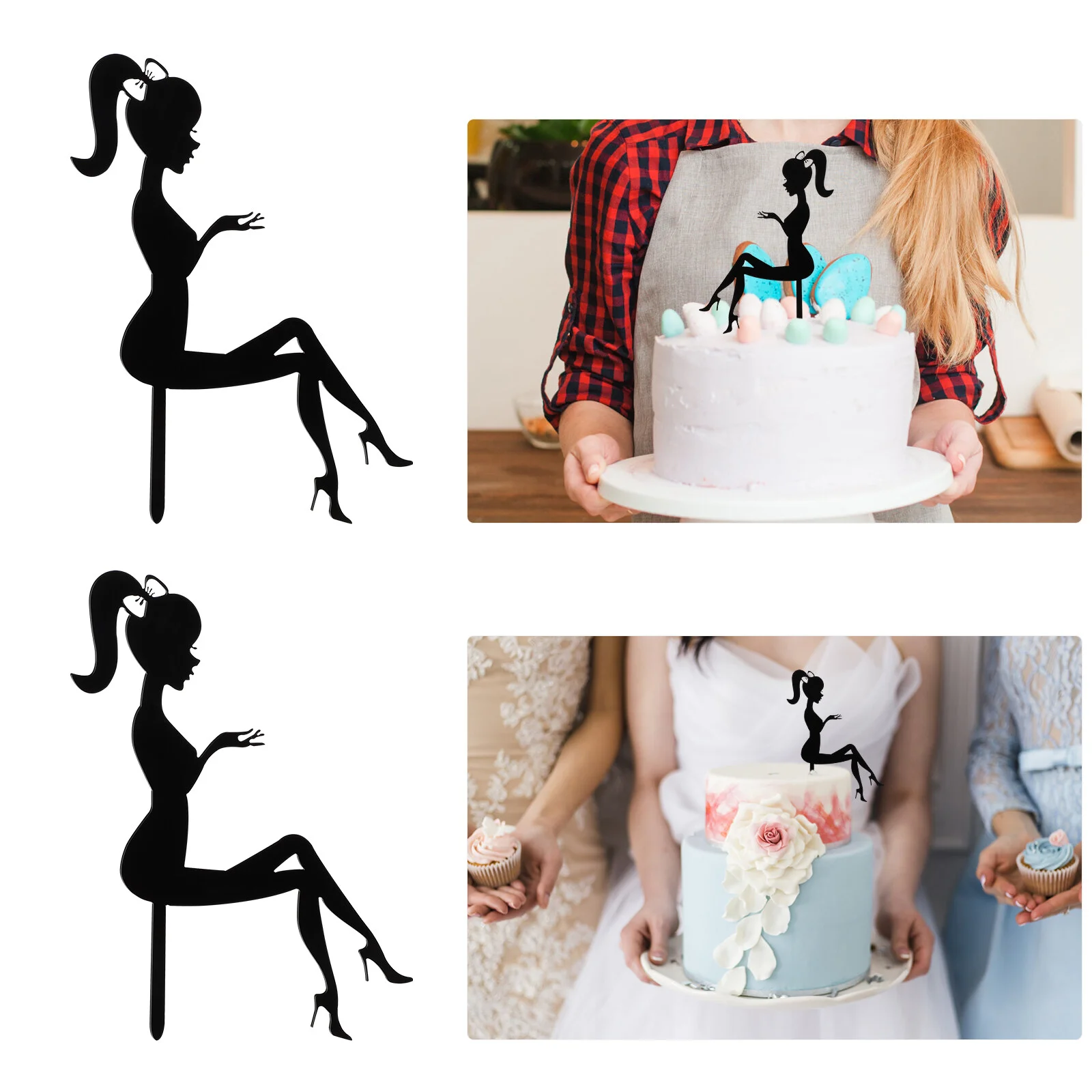 

Happy Birthday Cupcake Toppers Dress Shoes Women Heels Picks Block Dressy Decorations Grace Party