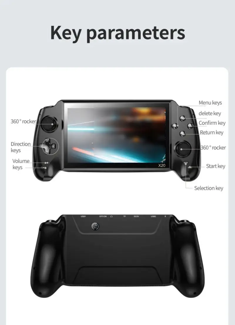 Фото Консоль игровая в стиле ретро с джойстиком и HD-экраном 7,0 дюйма №3