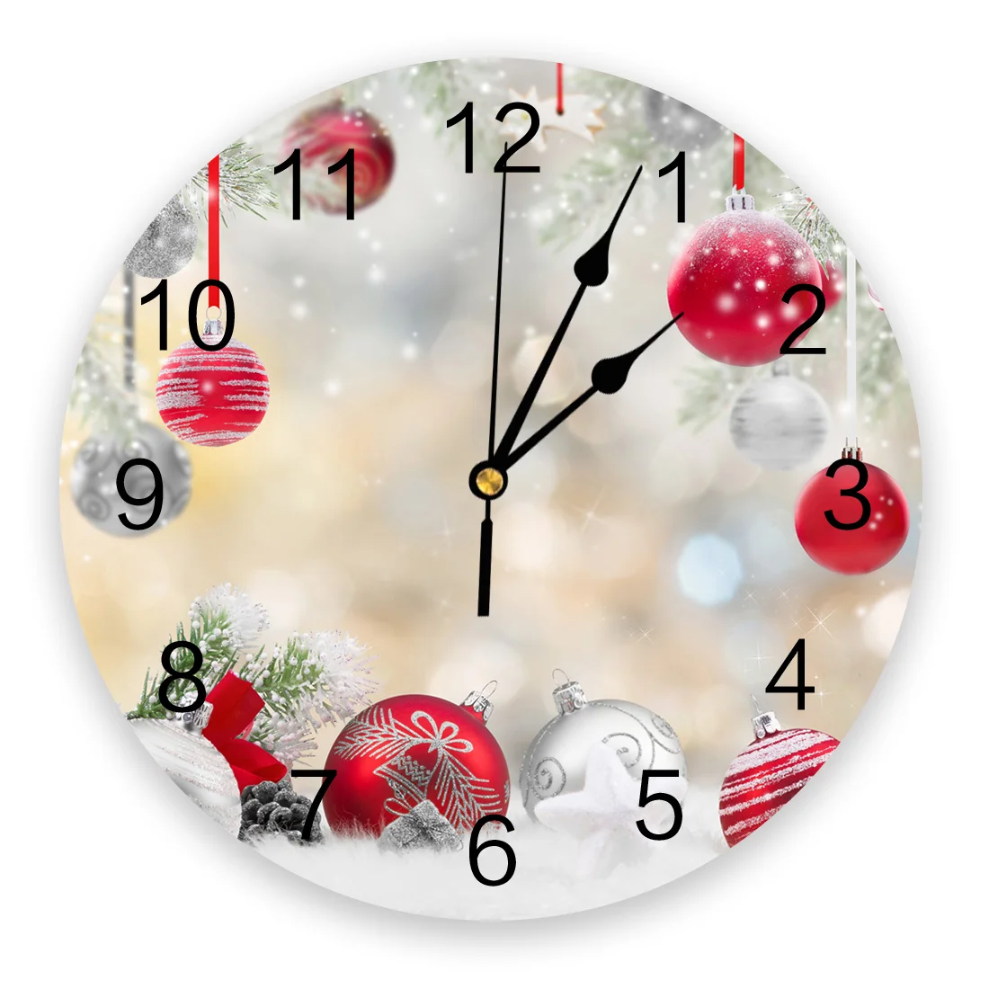 

Bell Christmas Decoration Snowflake Gift Wall Clock Modern Design Living Room Decoration Clock Mute Wall Watch Home Decor