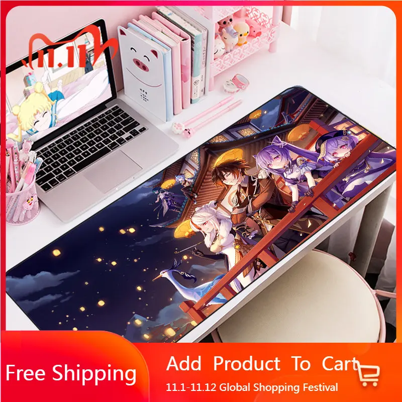 

MRGLZY Anime Yuanshen Big Mouse Pad Notepad Gamer Desktop Non-slip Keyboard Mouse Padrgb mousepad diy custom mousepad