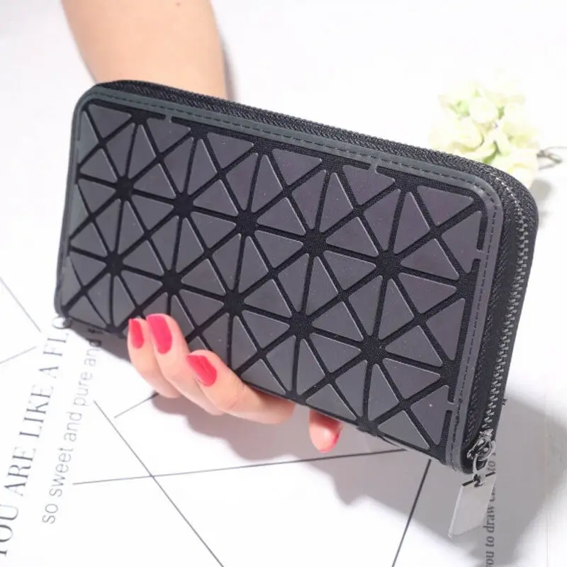 

Long Wallet Women Wallets and Purses Zipper Luminous Standard Three Folds Wallet Ladies Clutch Card Holder Carteira Billfold