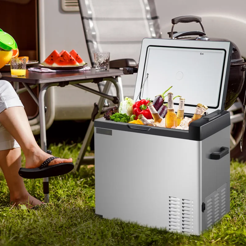 

12volt Car Refrigerator Portable Freezer 53Qt Camping Refrigerator Outdoor
